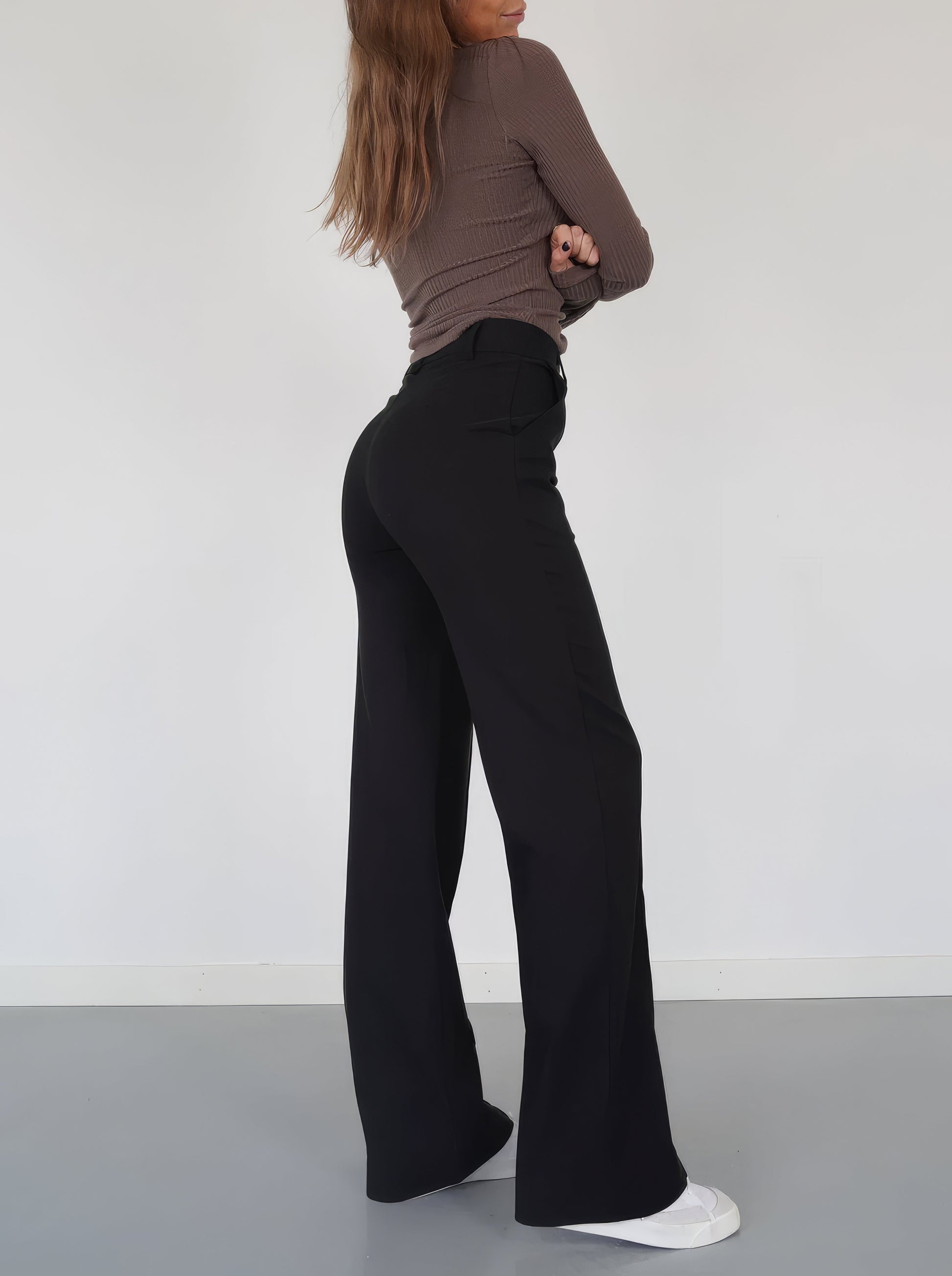 Rose High-Waist Pantalon met Rechte Pijpen