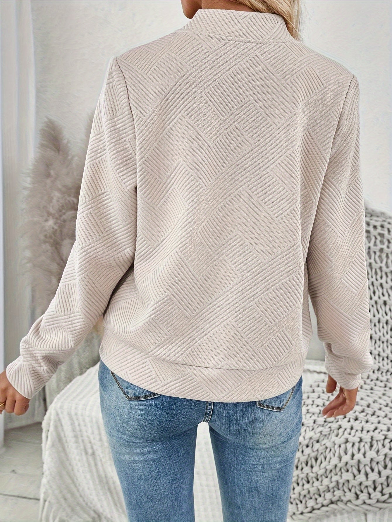 Rose Gekwalde Bomberjack – Luxe Geometrisch Dames Vest met Rits