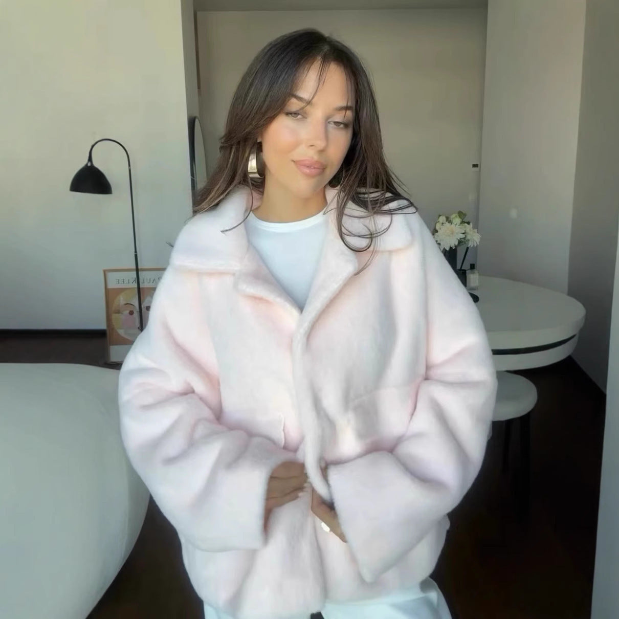 Rose Zachte Luxe Teddy Jas voor Dames