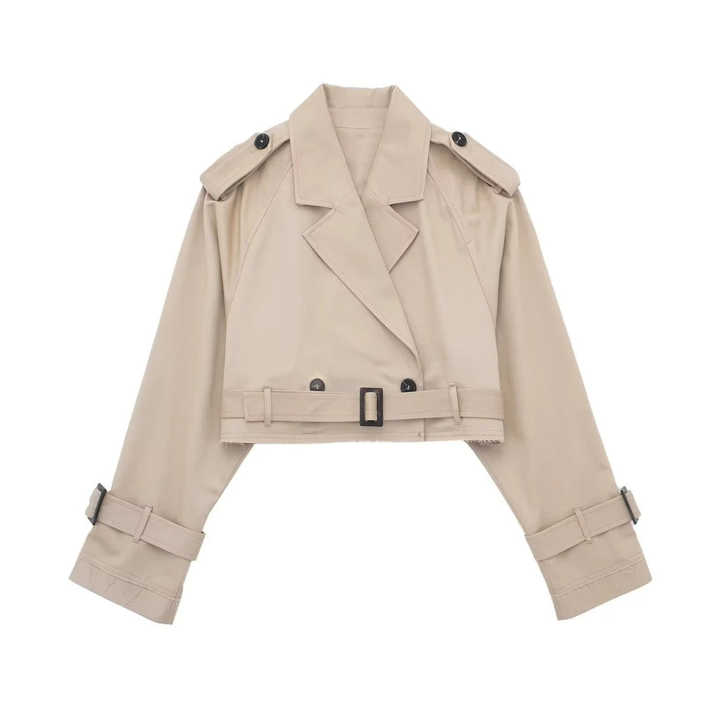 Rose Korte Trenchcoat Dames - Stijlvolle Cropped Jas