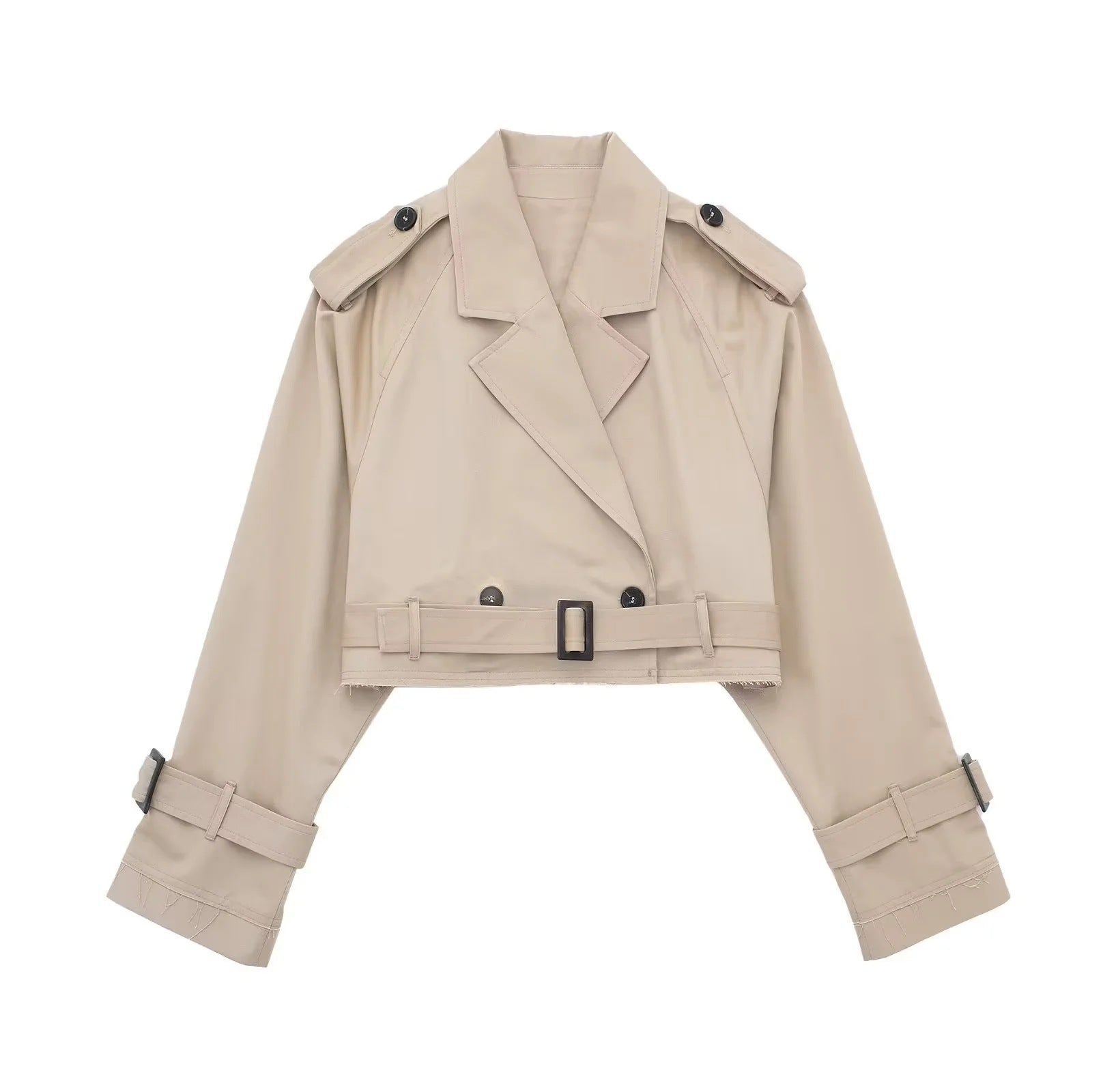 Rose Korte Trenchcoat Dames - Stijlvolle Cropped Jas