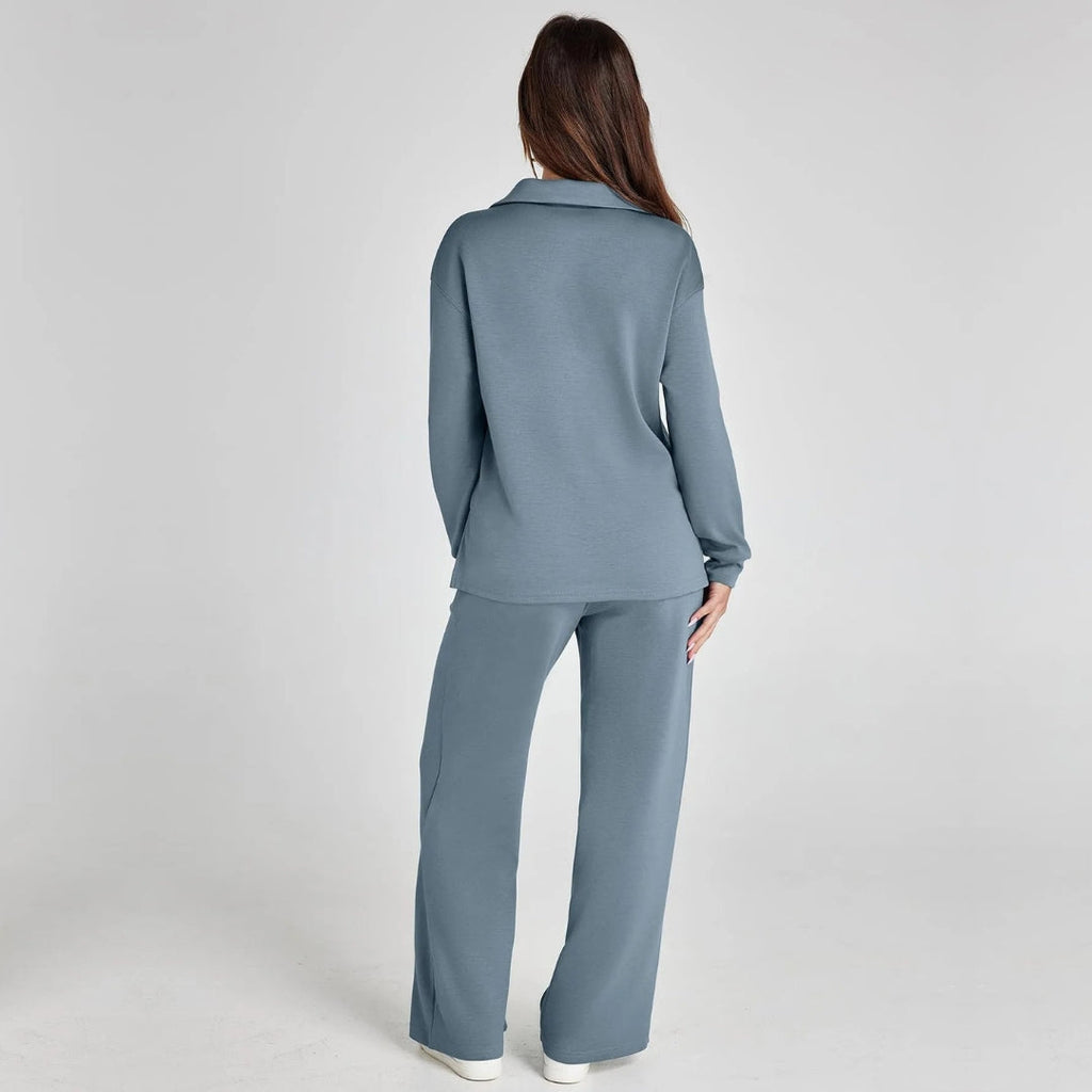 Rose Luxe Loungewear Set met Comfy Broek & V-Hals