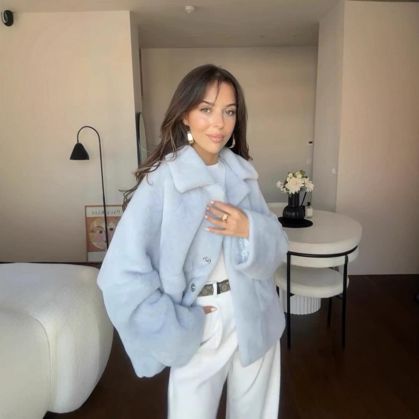 Rose Zachte Luxe Teddy Jas voor Dames