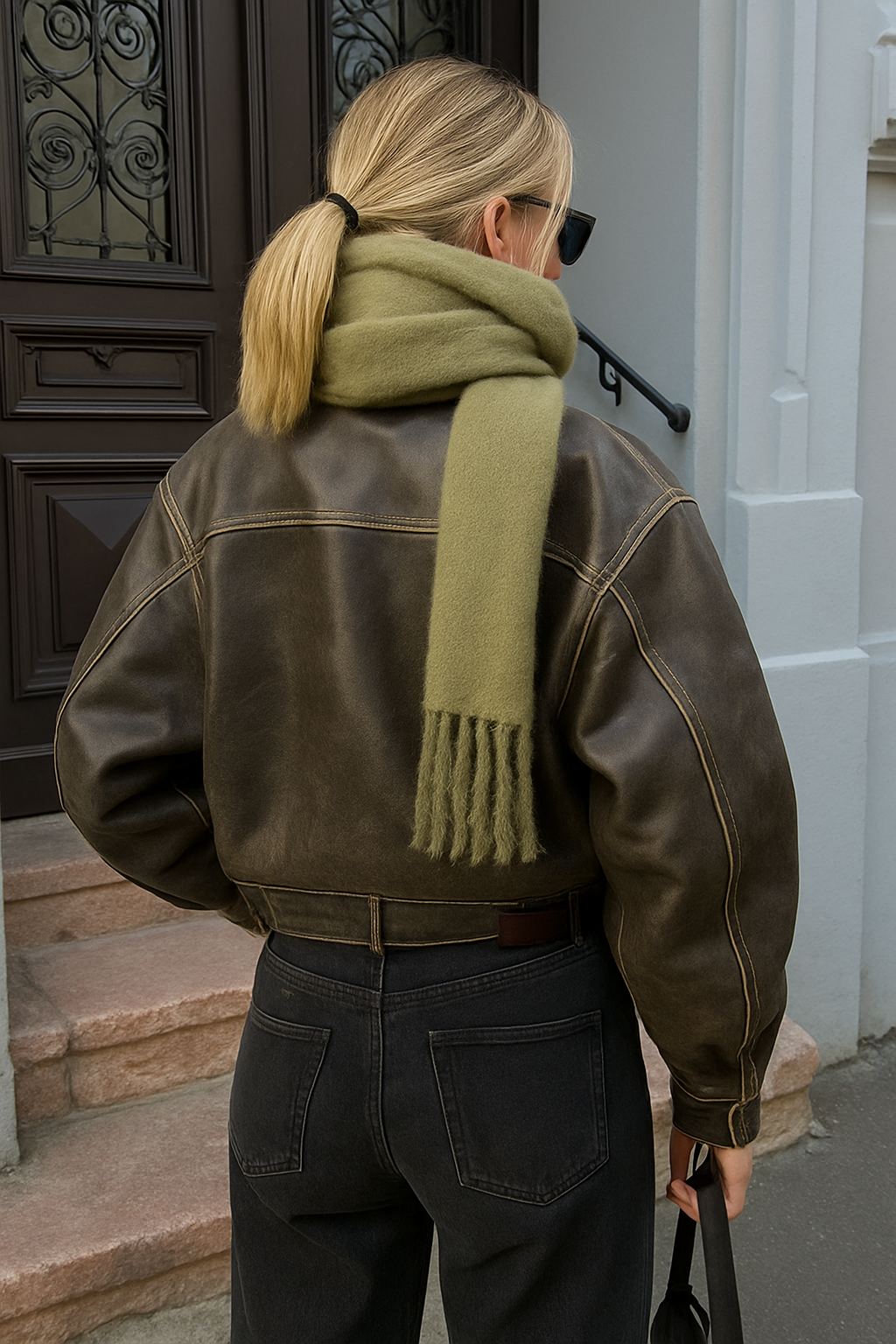 Rose Vintage Vegan Leren Dames Jas met Gewassen Look