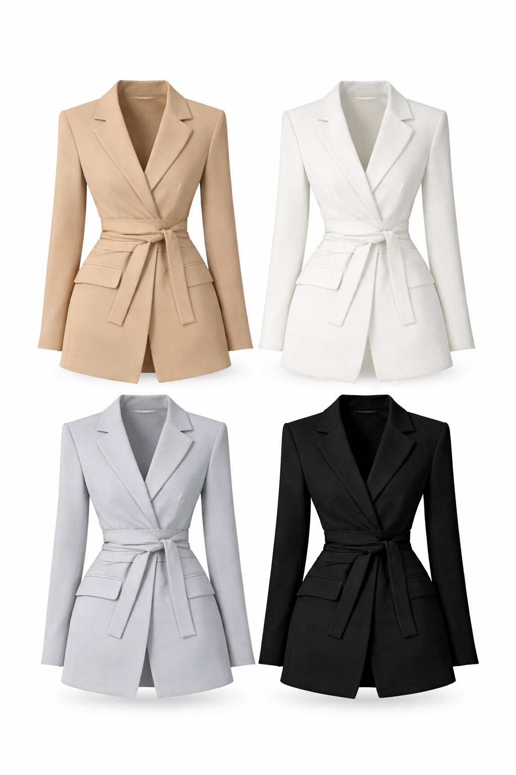 Rose Blazer met Strik - Elegant & Getailleerd