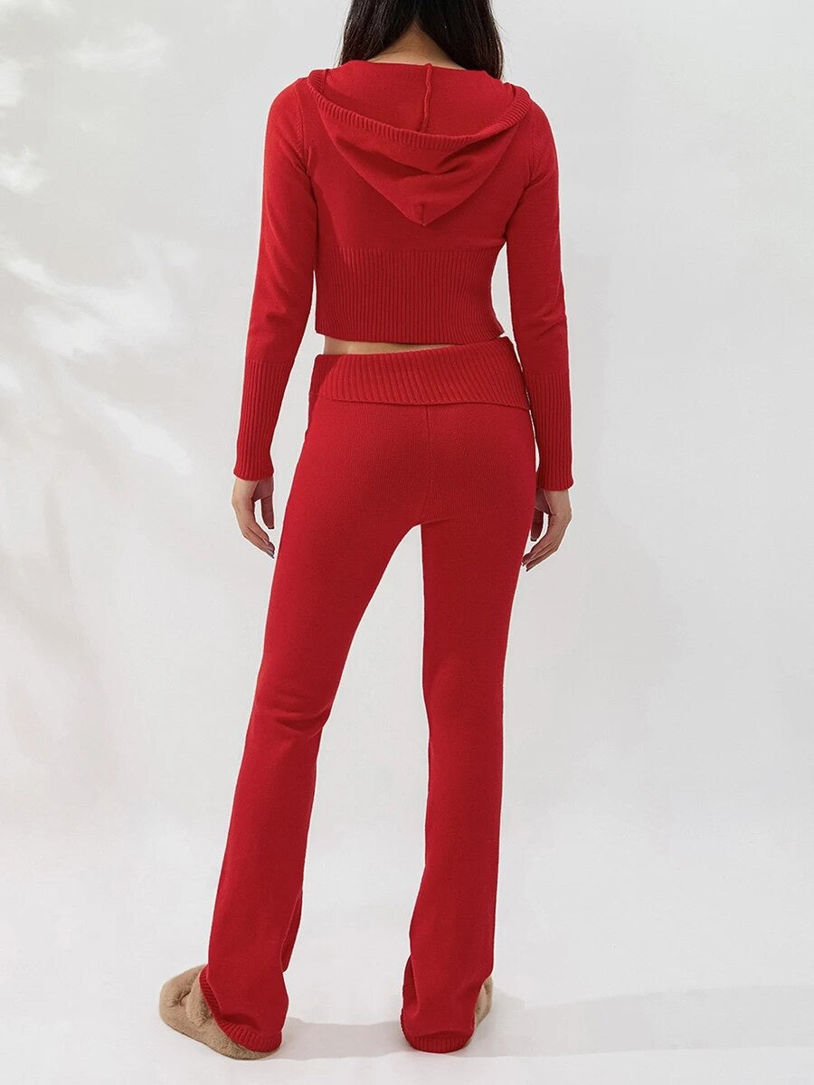 Rose Gebreide Jogger - Warm & Stijlvol