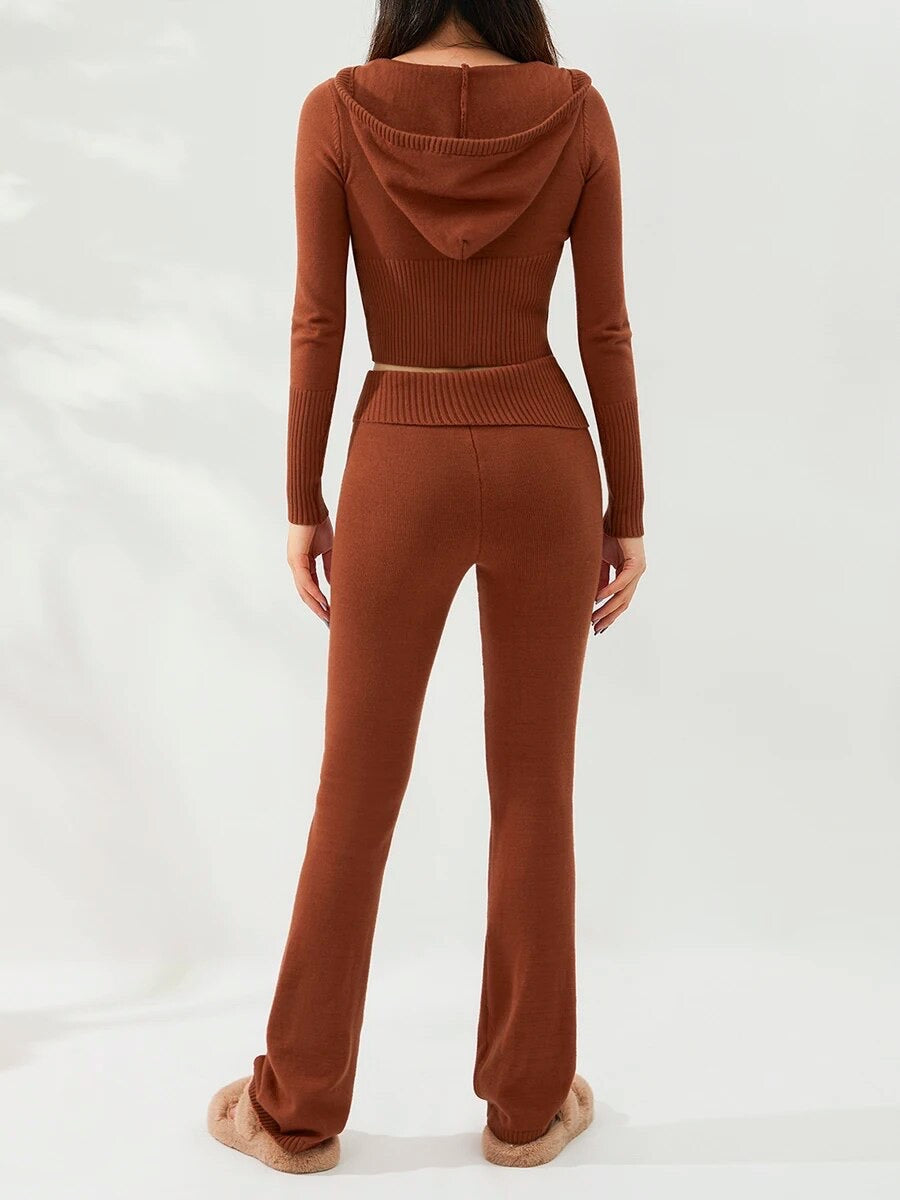 Rose Gebreide Jogger - Warm & Stijlvol