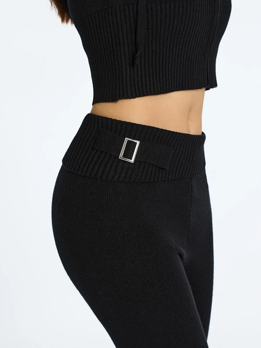 Rose Gebreide Jogger - Warm & Stijlvol