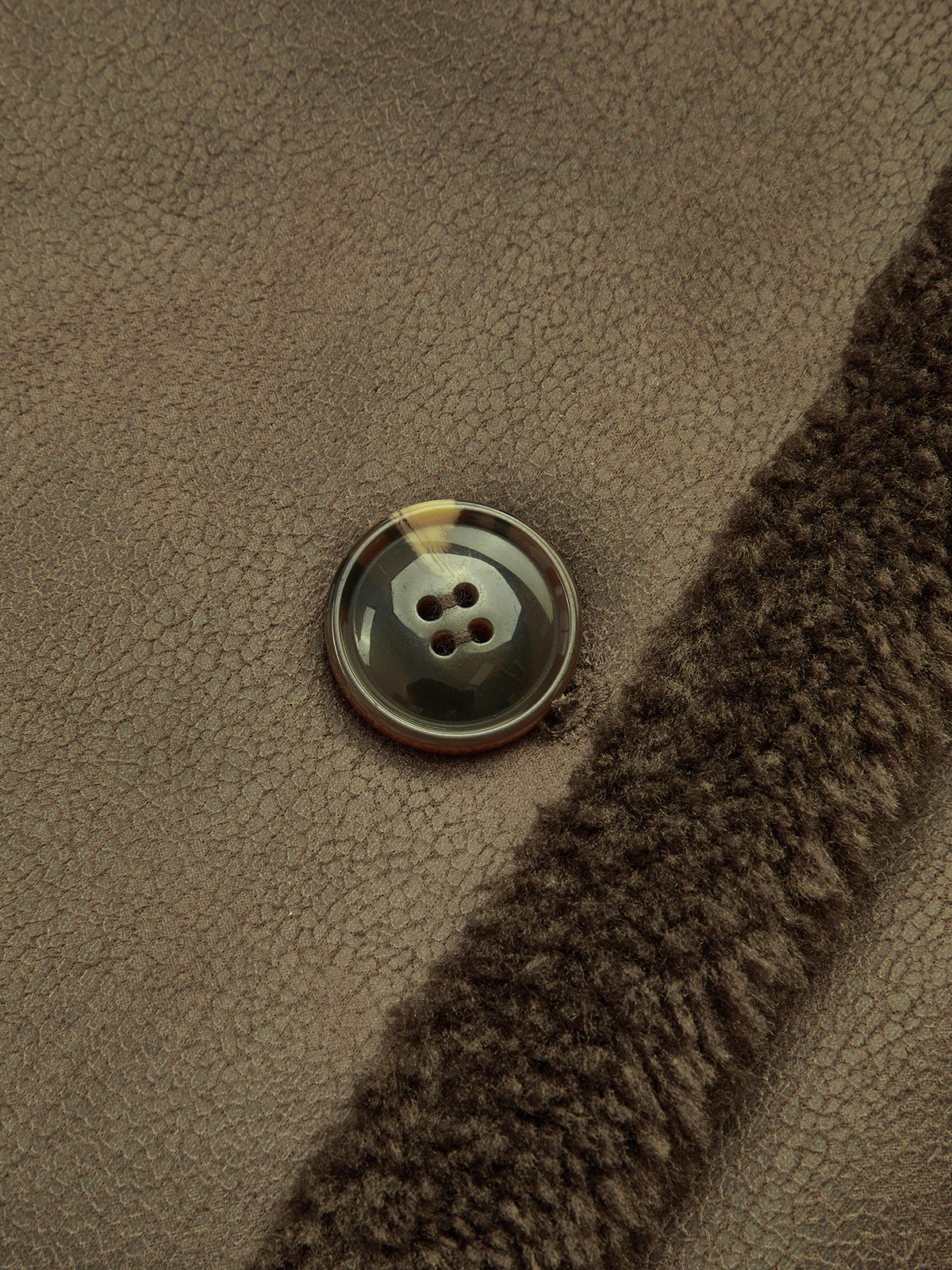 Rose Lange Winterjas Voor Dames – Bruin Leer Met Fleece Voering