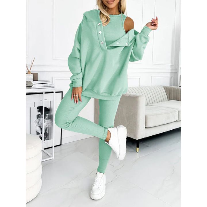 Rose Oversized Dames 3-Delige Loungewear Set met Hoodie