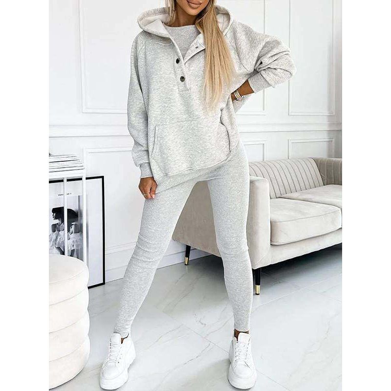 Rose Oversized Dames 3-Delige Loungewear Set met Hoodie