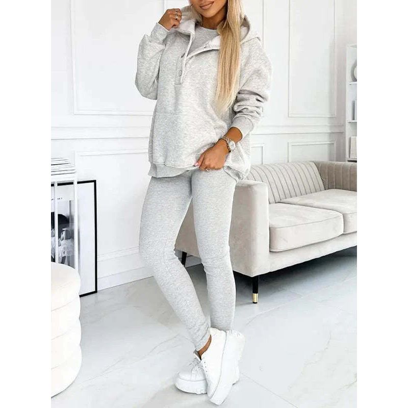 Rose Oversized Dames 3-Delige Loungewear Set met Hoodie