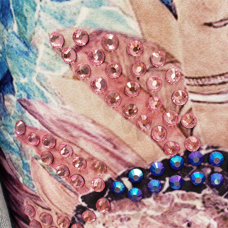 Rose Artistiek Spijkerjack voor Dames met Zonnebloemprint