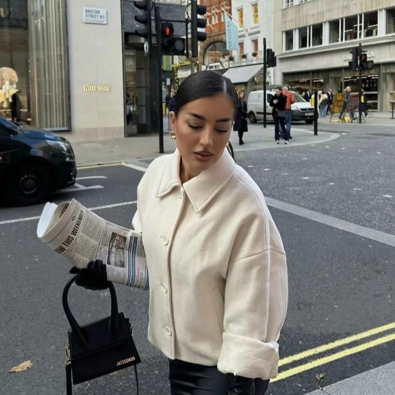 Rose Winterjas met knopen