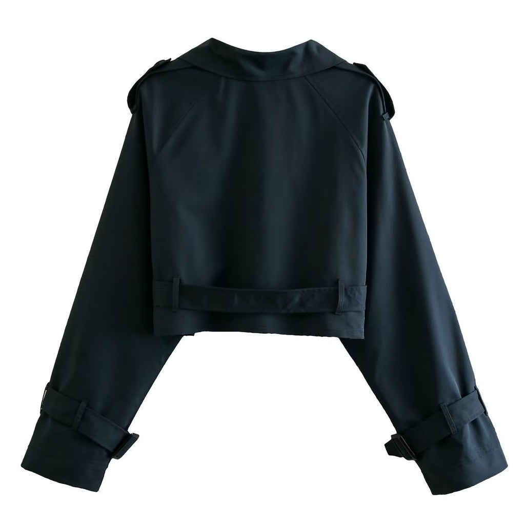 Rose Korte Trenchcoat Dames - Stijlvolle Cropped Jas