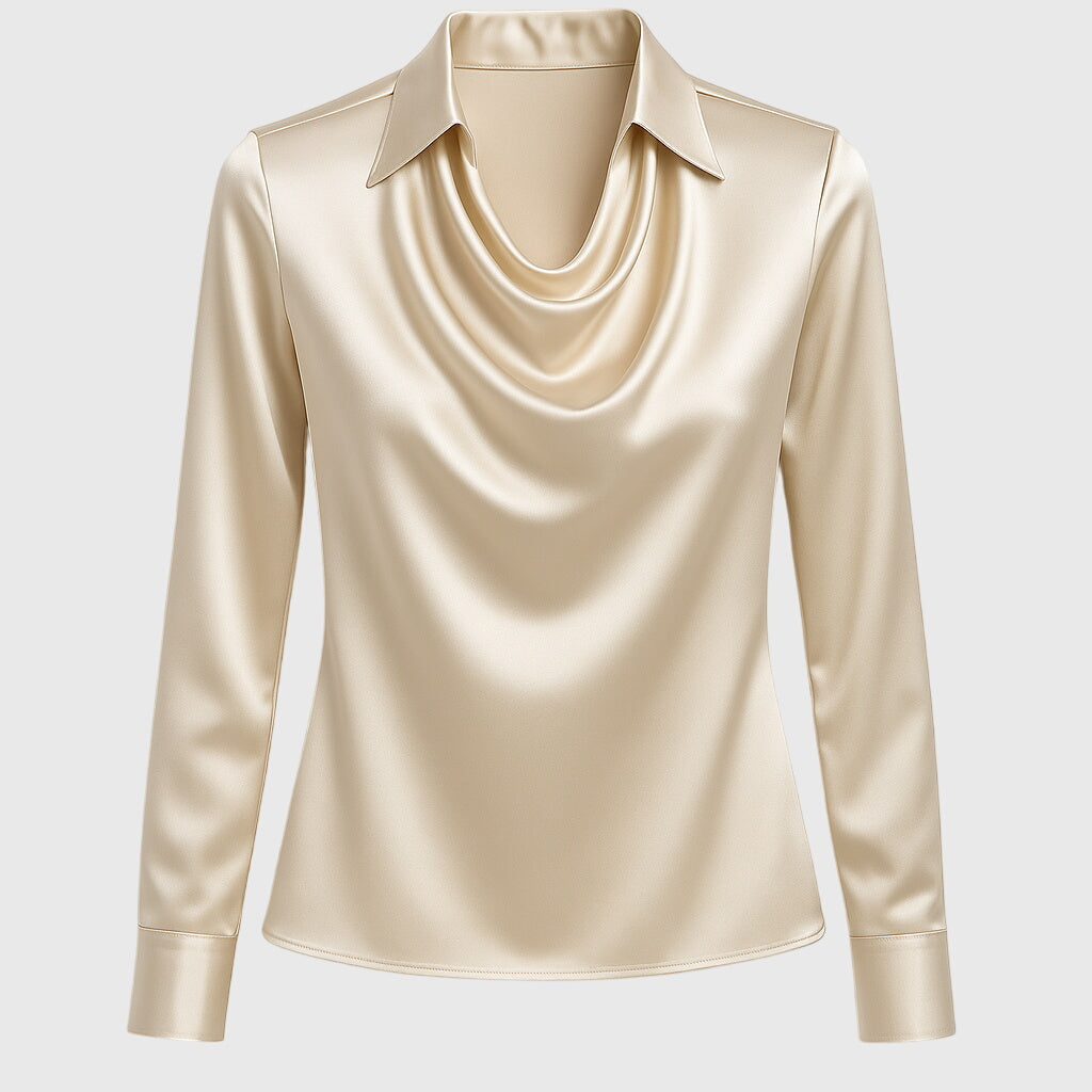 Rose Elegante Luxe Dames Blouse Met Lange Mouwen