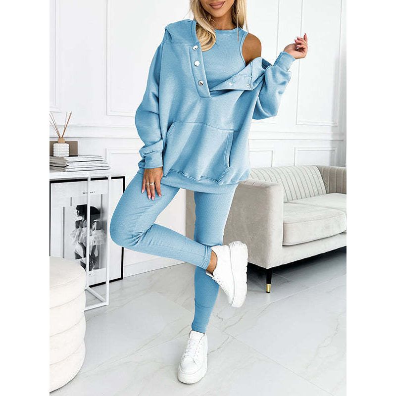 Rose Oversized Dames 3-Delige Loungewear Set met Hoodie