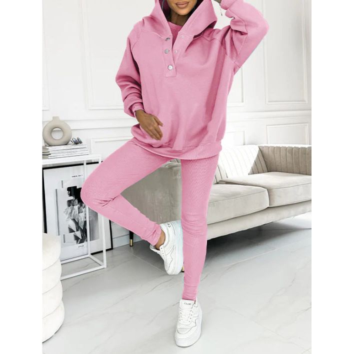 Rose Oversized Dames 3-Delige Loungewear Set met Hoodie