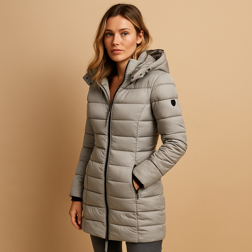 Rose Lichtgewicht Winterjas voor Dames - Gewatteerde Parka met Capuchon