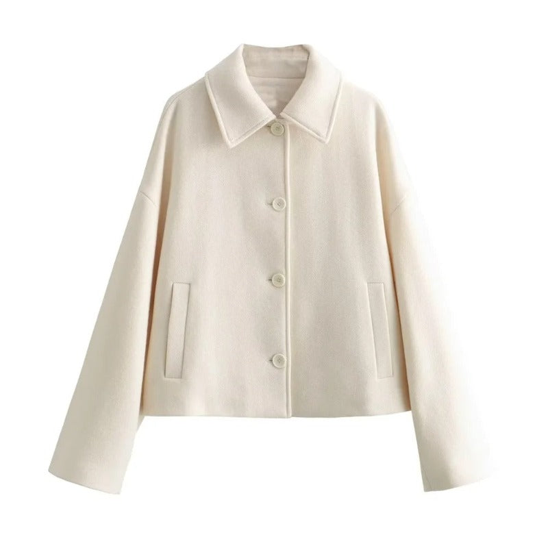 Rose Winterjas met knopen