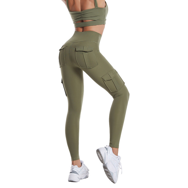 Rose Cargo Legging - Hoge Taille met Stretch